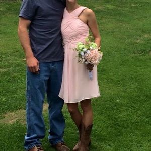 Azazie Amani Blushing Pink Dress